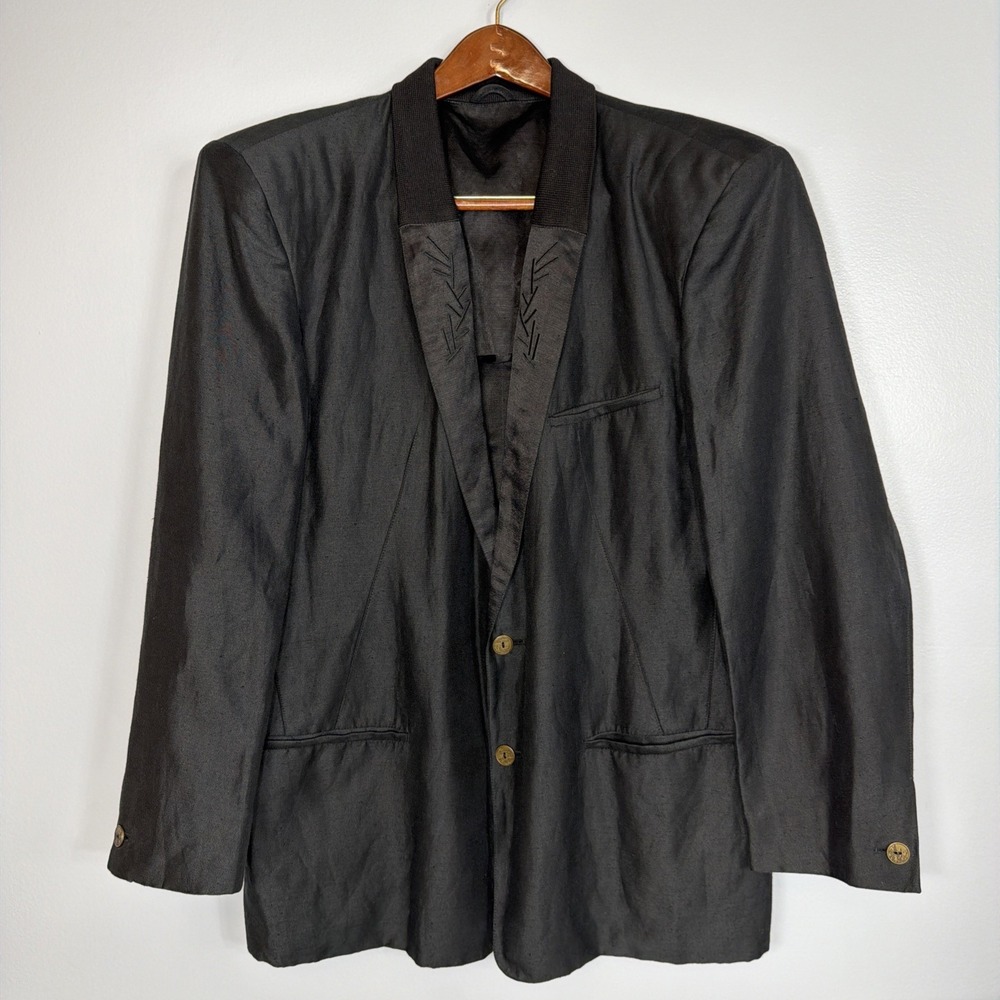 Archival 80-90 Marithe Francois Girbaud Momento Due Slub Jacket Linen Blend IT50 - Picture 1 of 16